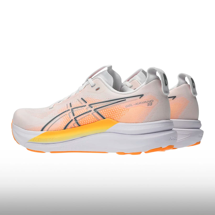 Asics Gel Kayano 33 Hombre White Stadium Orange
