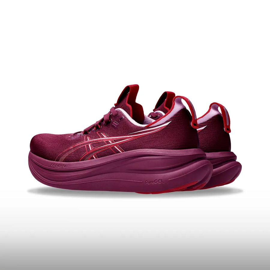 Asics Gel Nimbus 28 Mujer Beniimo Purple Speed Red