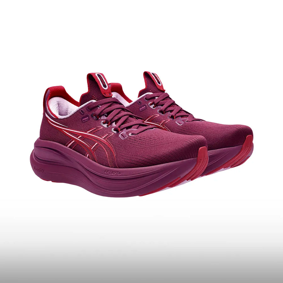 Asics Gel Nimbus 28 Mujer Beniimo Purple Speed Red