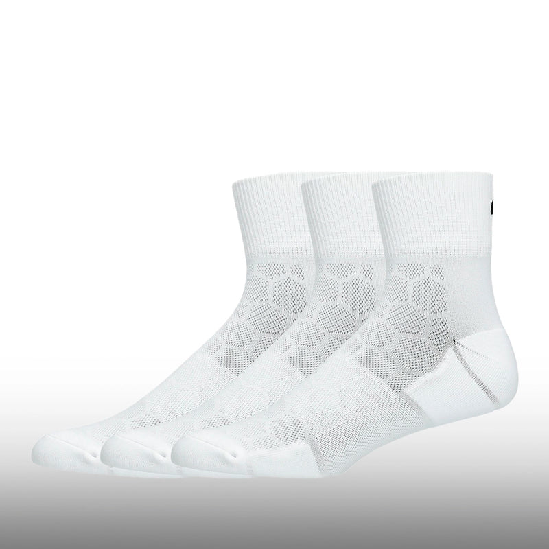 Asics Medias Running Quarter 3P Unisex Brilliant White