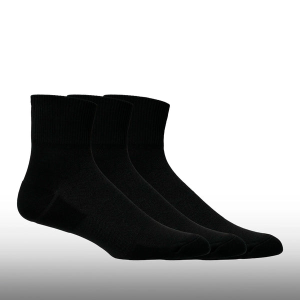 Asics Medias Running Quarter 3P Unisex Performance Black