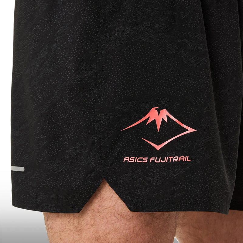 Asics Pantaloneta FUJITRAIL All Over Print 5in Hombre Performance Black