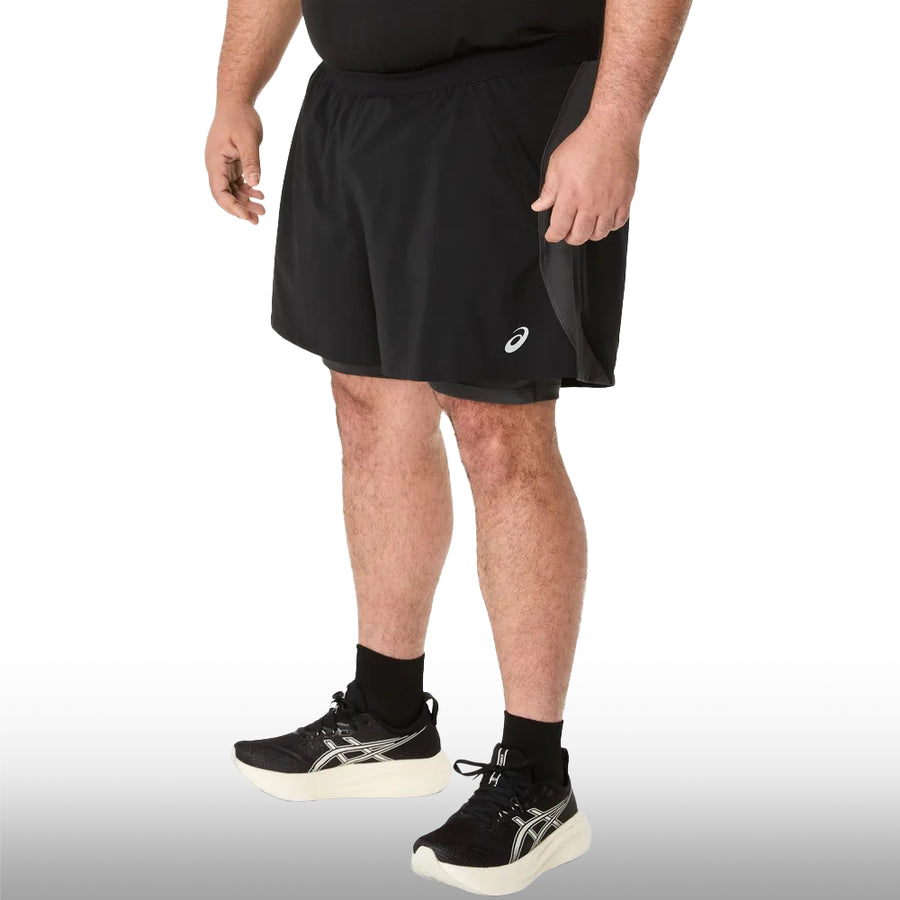 Asics Pantaloneta Road 2N1 5IN Hombre Graphite Grey