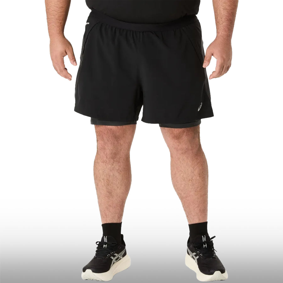 Asics Pantaloneta Road 2N1 5IN Hombre Graphite Grey