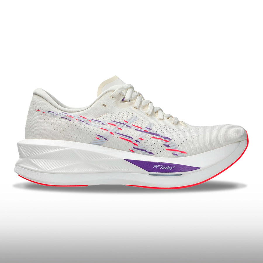 Asics Sonicblast Hombre Cream Blue Fade vista lateral running