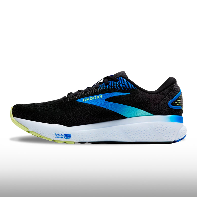 Brooks Ghost 16 Hombre Black Cobalt Neo Yellow