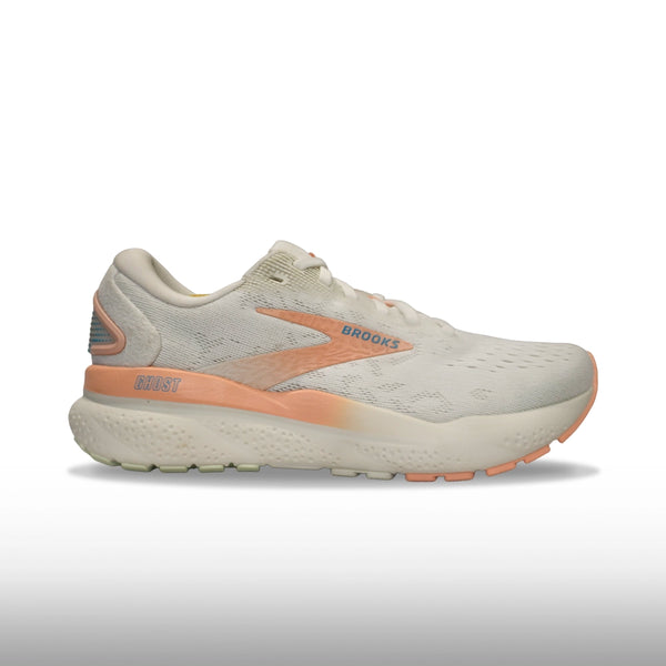 Brooks Ghost 16 Mujer White Oyster Lava