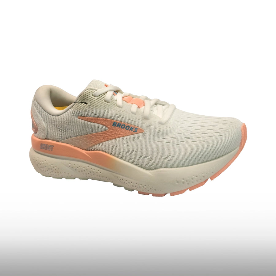 Brooks Ghost 16 Mujer White Oyster Lava