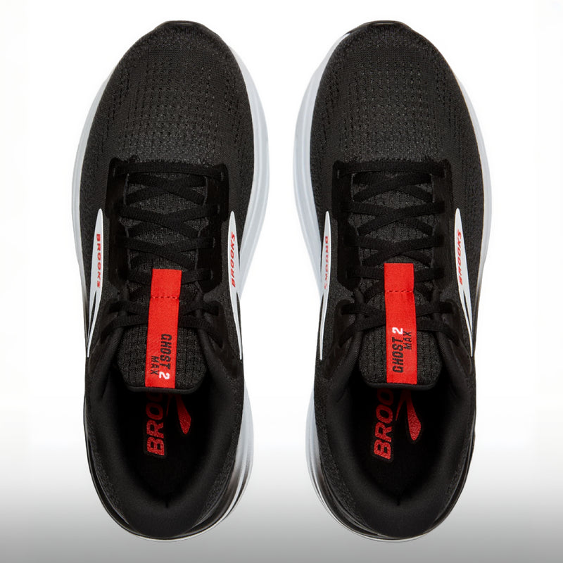 Brooks Ghost Max 2 Hombre Black Fiery Red