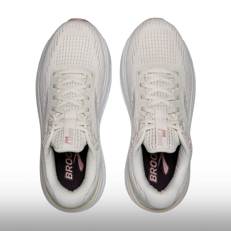 Brooks Ghost Max 2 Mujer White Almond Tan