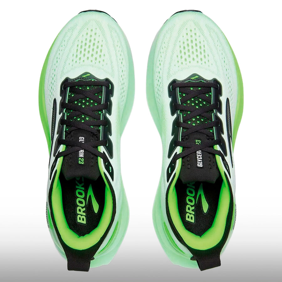 Brooks Glycerin 23 Hombre White Phantom Green Gecko