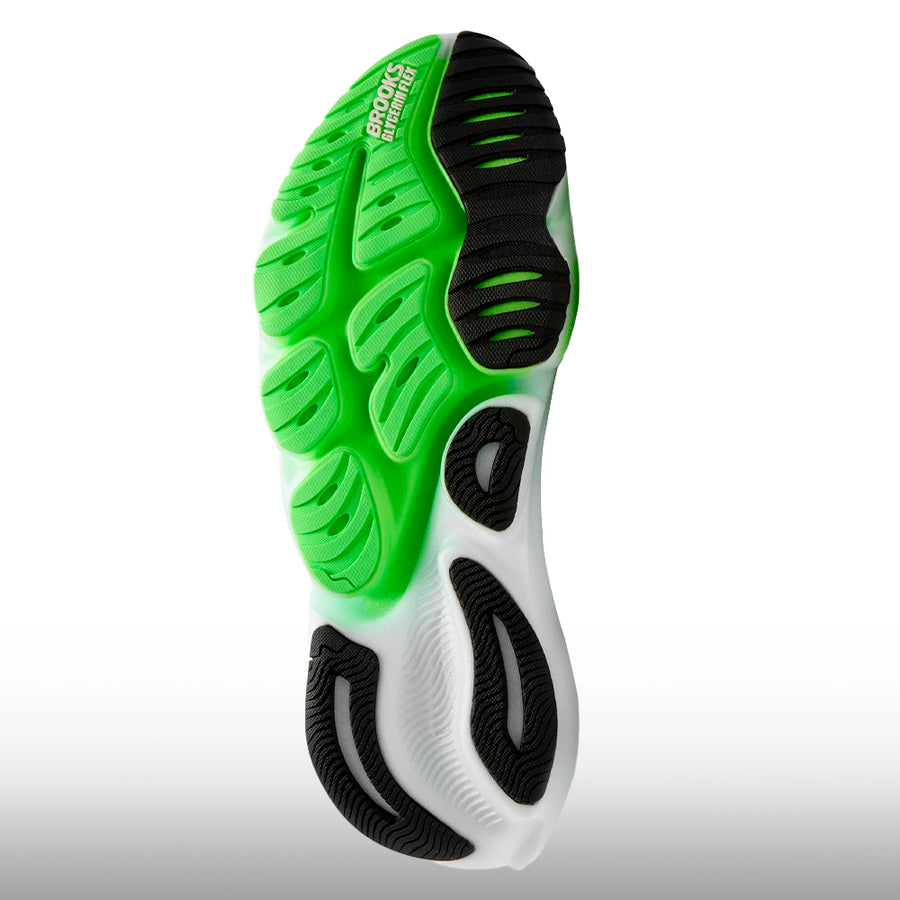 Brooks Glycerin Flex Hombre White Green Gecko Phantom