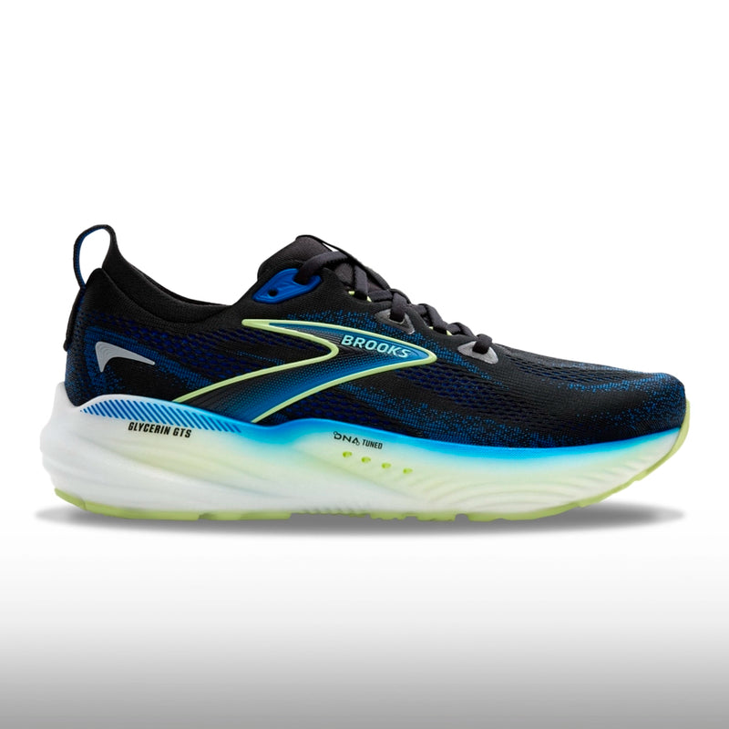 Brooks Glycerin GTS 22 Hombre Black Cobalt Neo Yellow