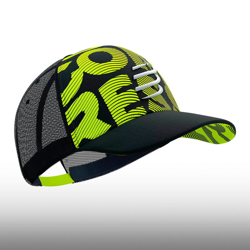 Compressport Gorra Trucker Cap Black Fluo Yellow