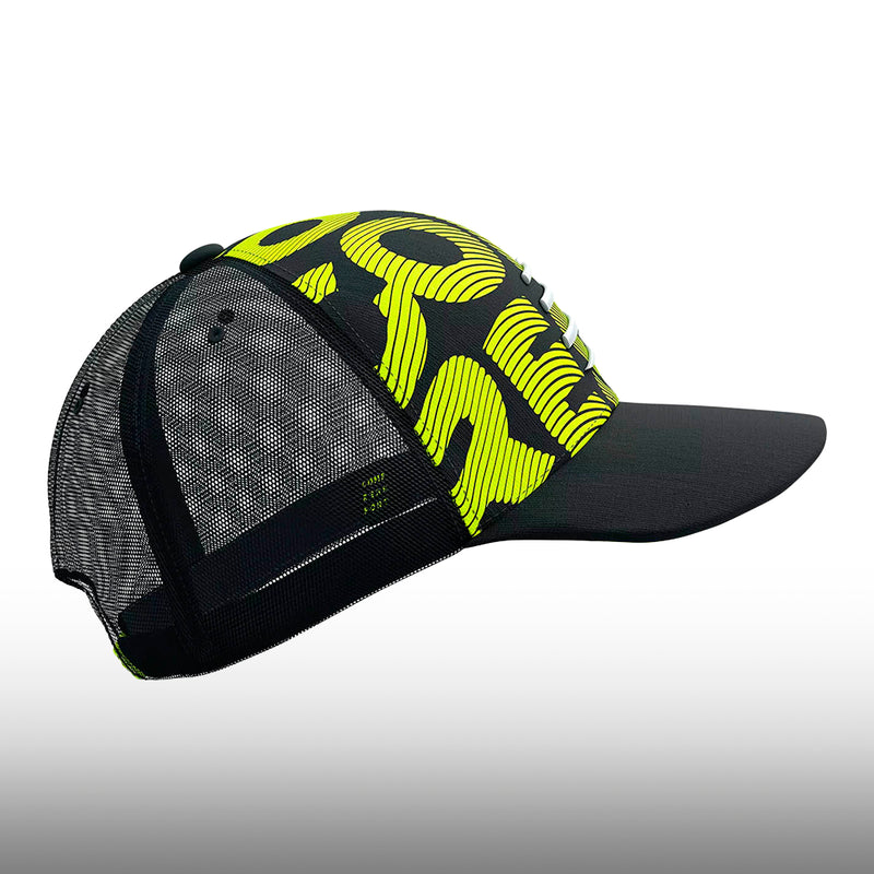 Compressport Gorra Trucker Cap Black Fluo Yellow