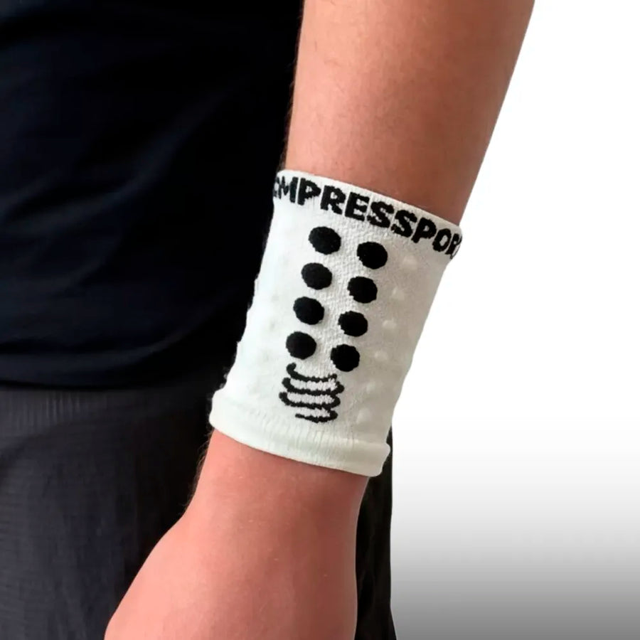 Compressport Muñequera Racing Sweatbands White