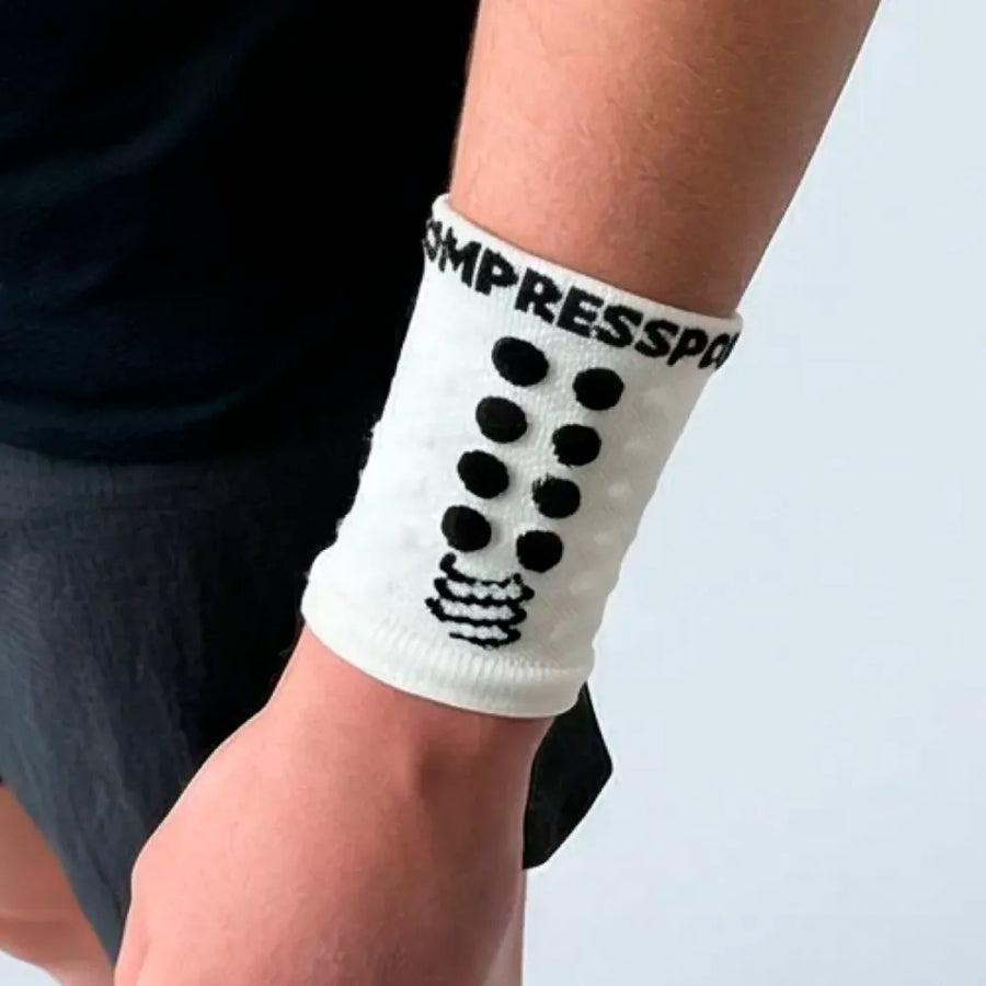 Compressport Muñequera Racing Sweatbands White