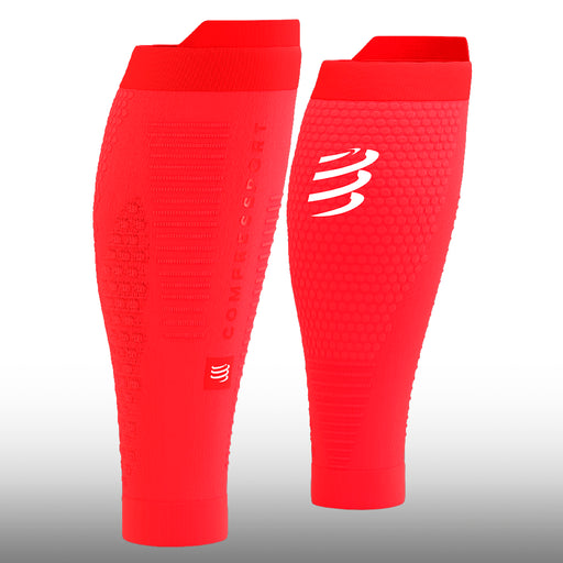 Compressport Pantorrilleras R2 3.0 Fluo Red White Reflective