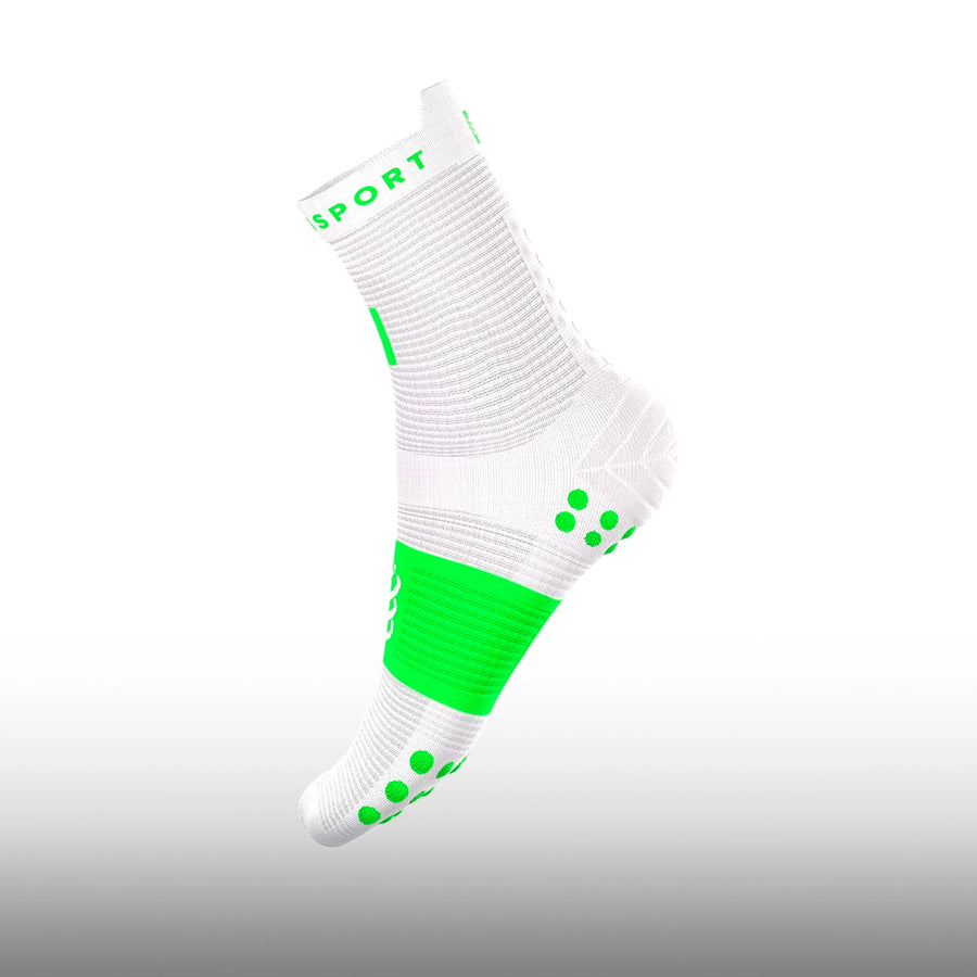 Compressport Pro Racing Socks V4.0 Run High Ironman 2026 Neon Green White