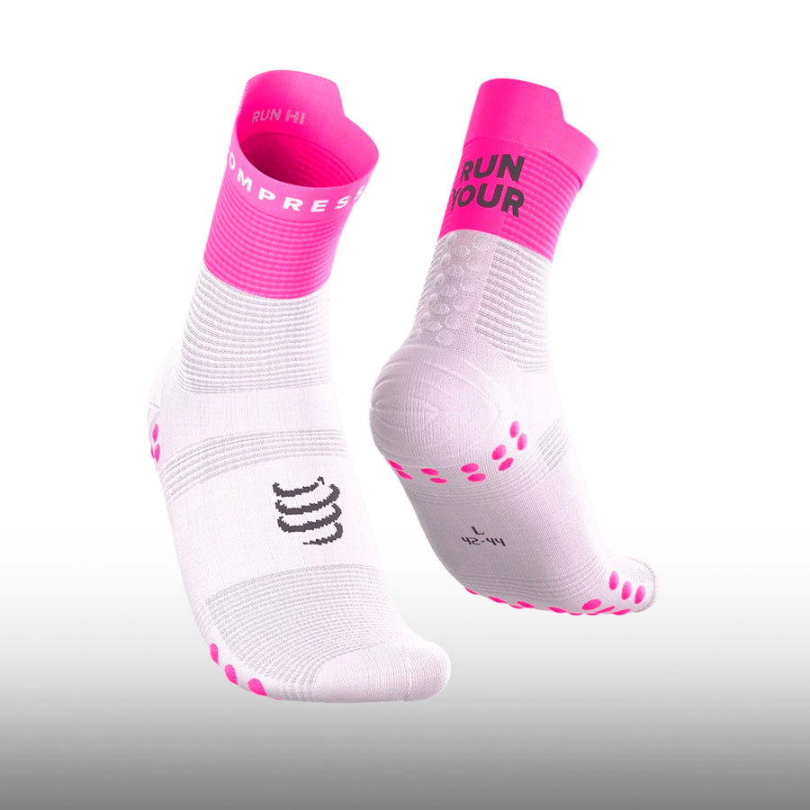 Compressport Pro Racing Socks V4.0 Run High Your Race Neon Pink
