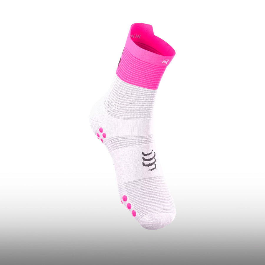 Compressport Pro Racing Socks V4.0 Run High Your Race Neon Pink