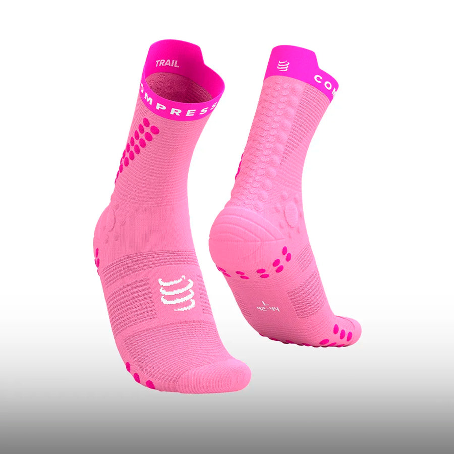 Compressport Pro Racing Socks V4.0 Trail Begonia Neon Pink