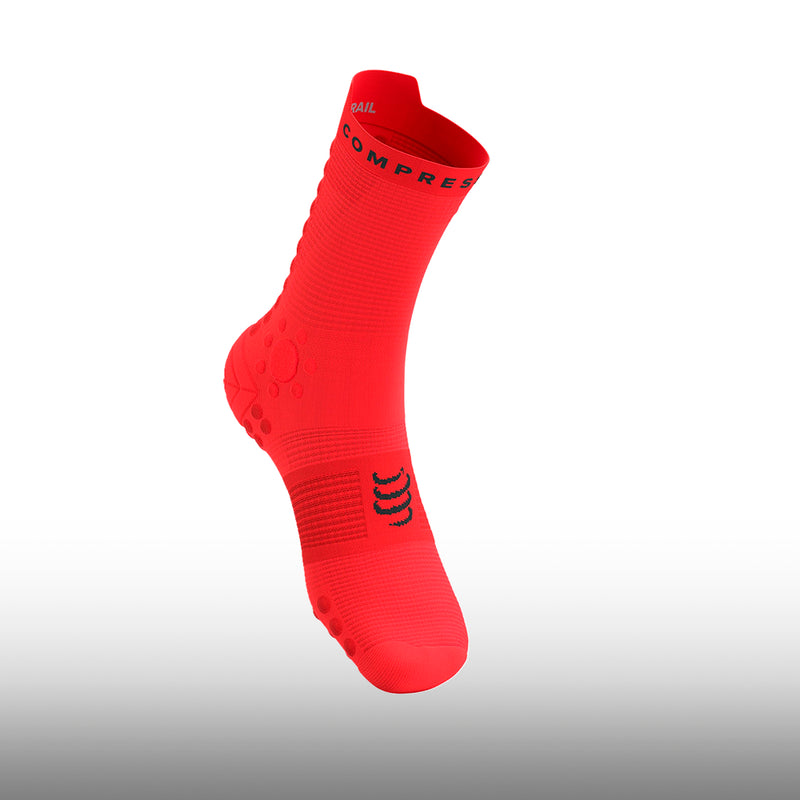 Compressport Pro Racing Socks V4.0 Trail Fluo Red Black