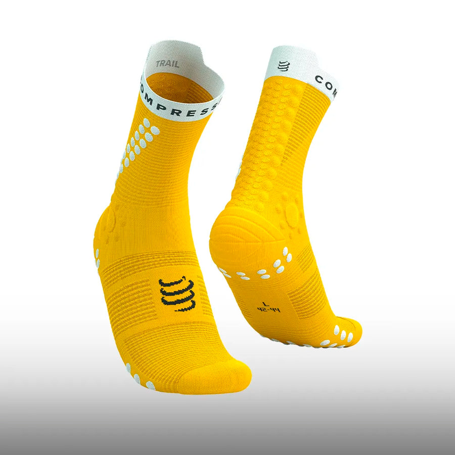 Compressport Pro Racing Socks V4.0 Trail Lemon White