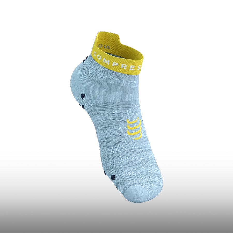 Compressport Pro Racing Socks V4.0 Ultralight Run Low Cashmere Blue Yellow