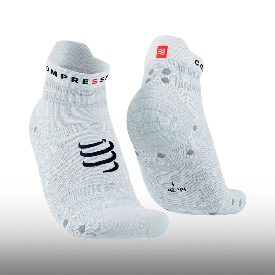 Compressport Pro Racing Socks V4.0 Ultralight Run Low White Alloy