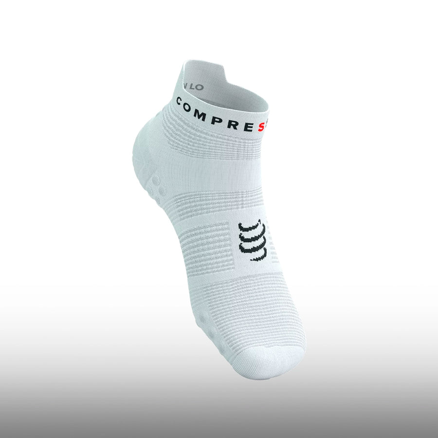 Compressport Pro Racing Socks V4.0 Ultralight Run Low White Alloy