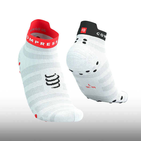 Compressport Pro Racing Socks V4.0 Ultralight Run Low White Fluo Red Black