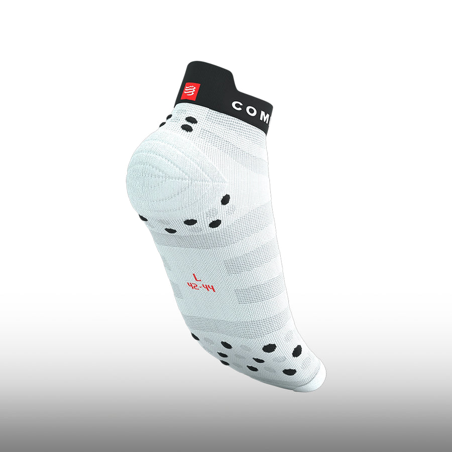 Compressport Pro Racing Socks V4.0 Ultralight Run Low White Fluo Red Black