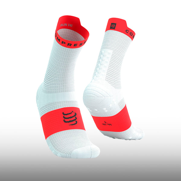Compressport Pro Racing Socks v4.0 Run High White Fluo Red