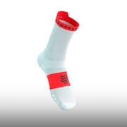 Compressport Pro Racing Socks v4.0 Run High White Fluo Red