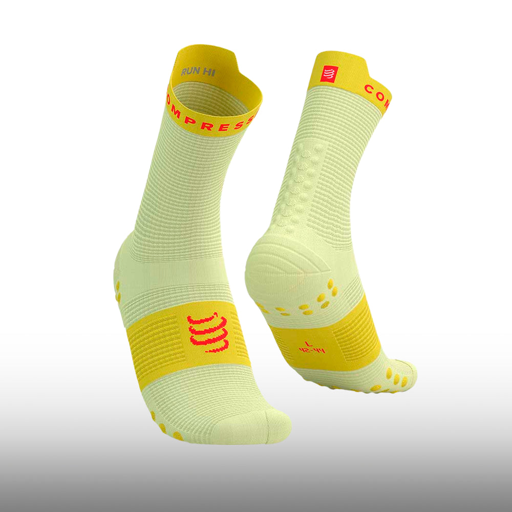 Compressport Pro Racing Socks v4.0 Run High Yellow — Nación Runner