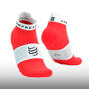 Compressport  Pro Racing Socks v4.0 Run Low Fluo Red White