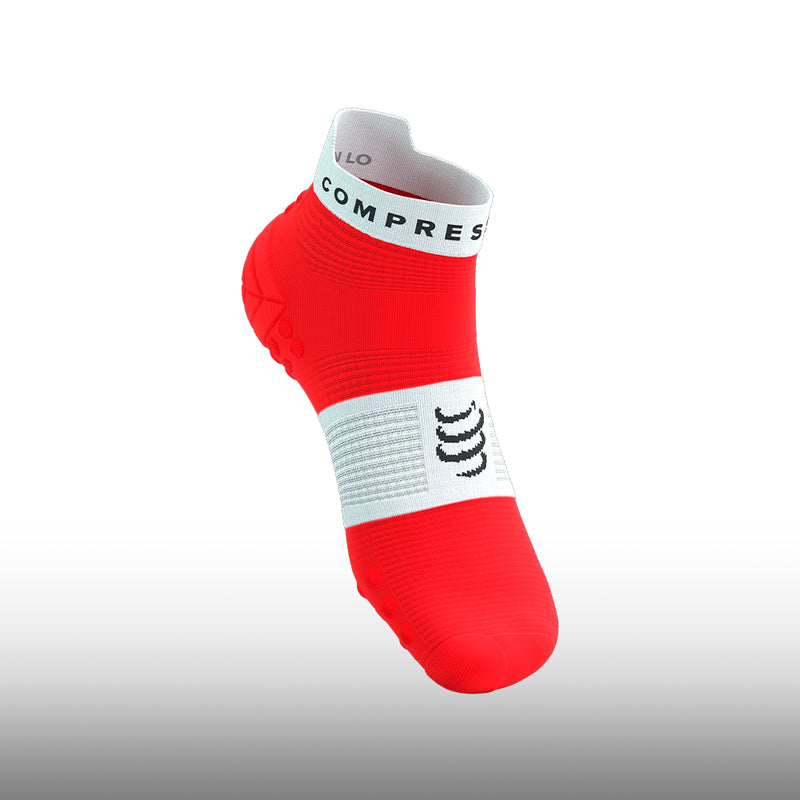 Compressport  Pro Racing Socks v4.0 Run Low Fluo Red White