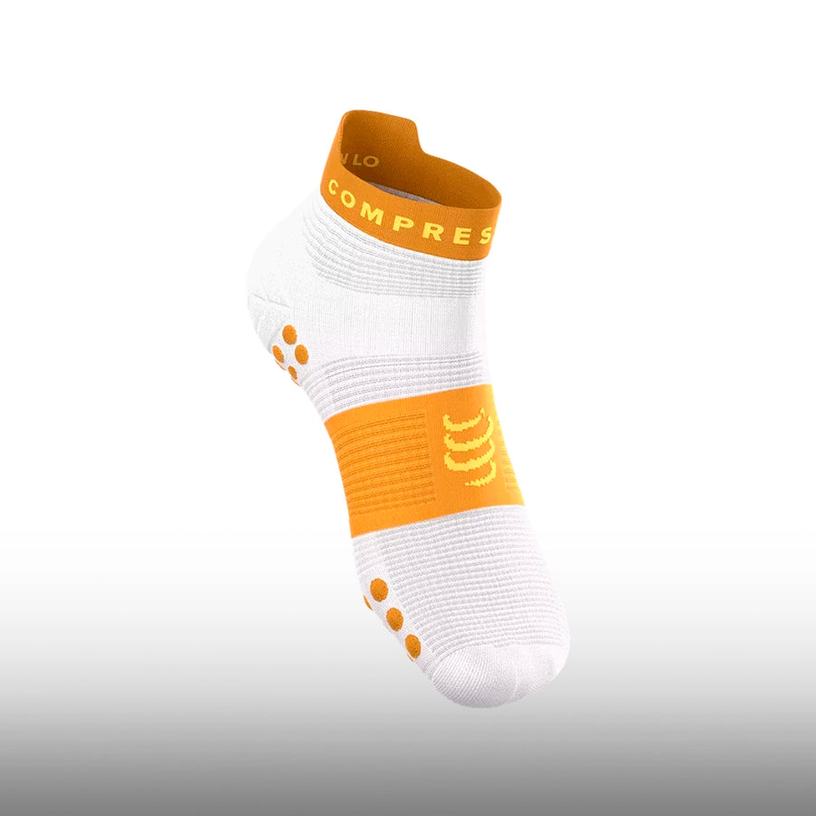 Compressport Pro Racing Socks v4.0 Run Low White Sunflower