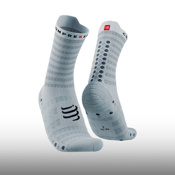 Compressport Pro Racing Socks v4.0 Ultralight Run High White Alloy