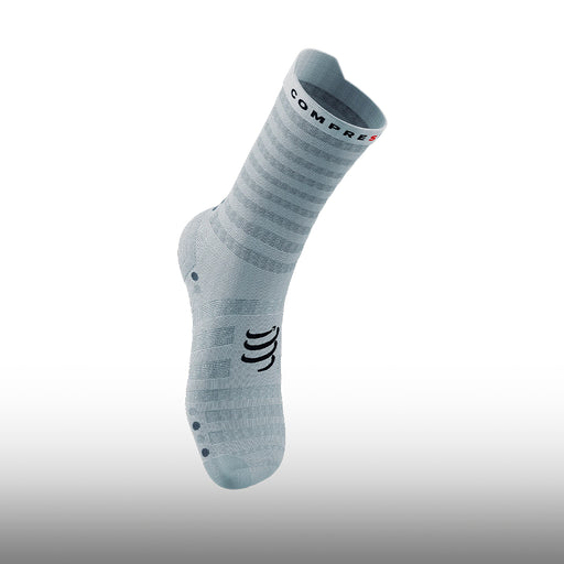 Compressport Pro Racing Socks v4.0 Ultralight Run High White Alloy