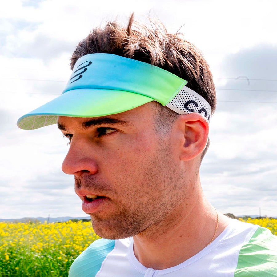 Compressport Pro Racing Visor Star White Blue Green