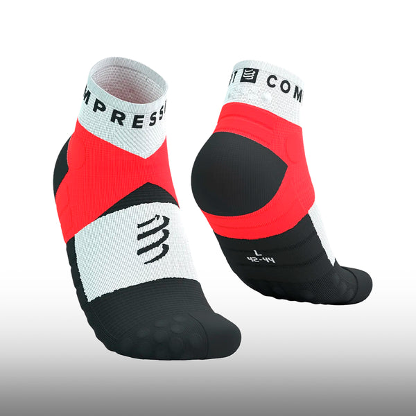 Compressport Ultra Trail Low Socks Fluo Red White