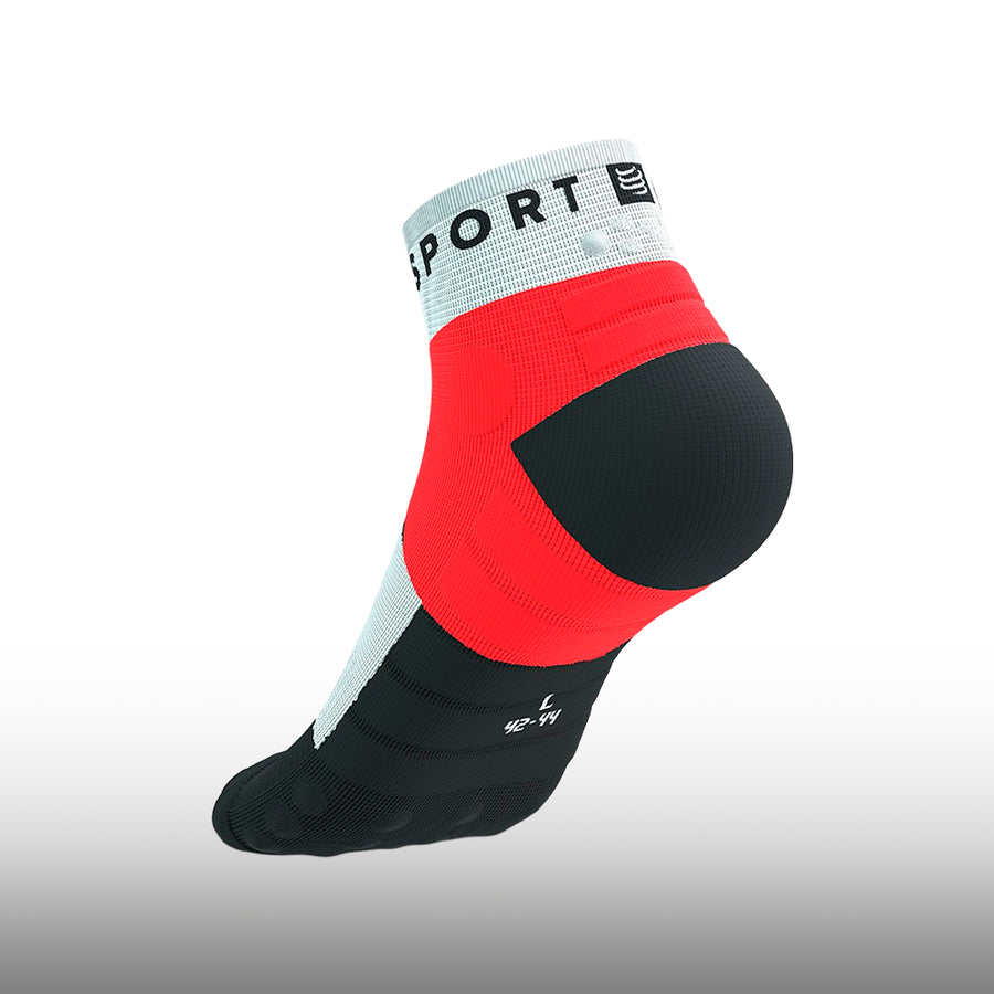 Compressport Ultra Trail Low Socks Fluo Red White