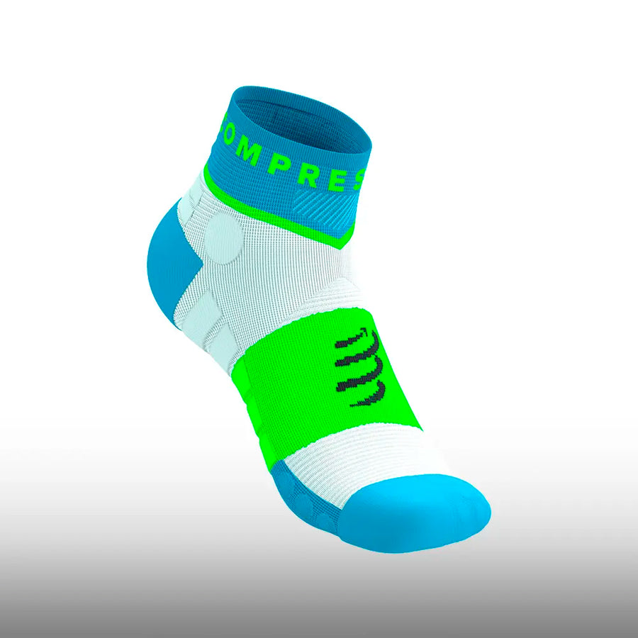 Compressport Ultra Trail Low Socks Norse Blue Neon Green