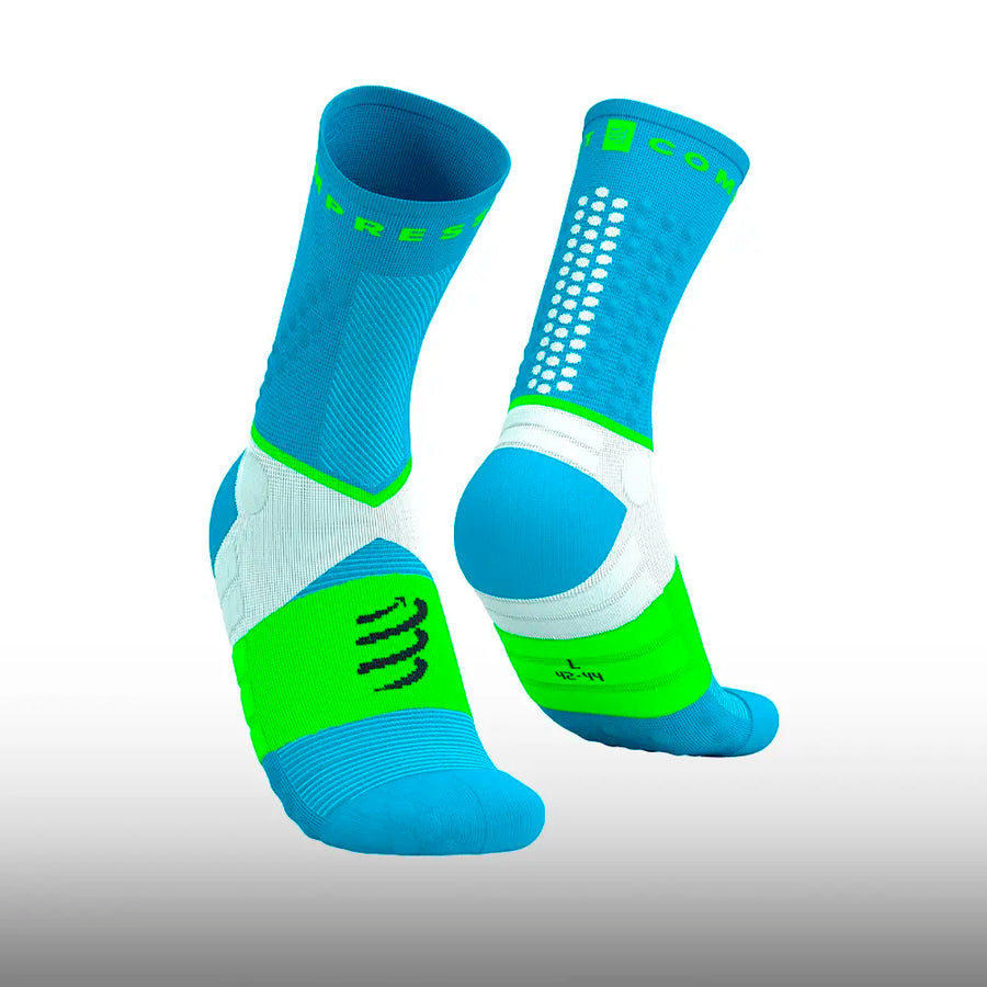 Compressport Ultra Trail Socks V2.0 Norse Blue Neon Green