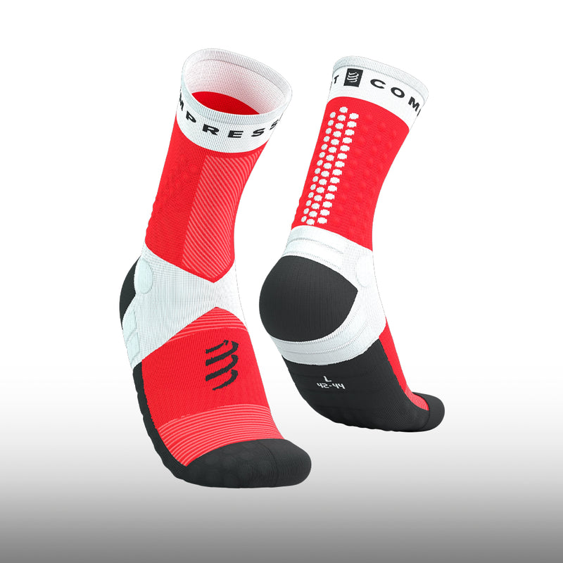 Compressport Ultra Trail Socks V2.0 White Fluo Red