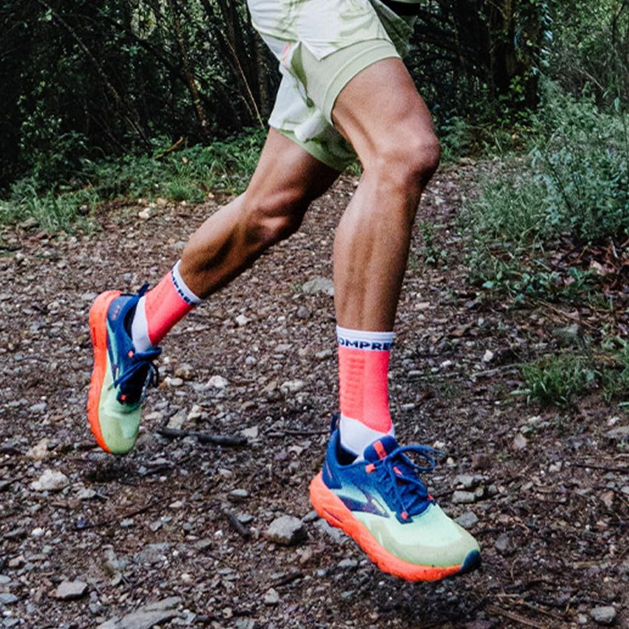 Compressport Ultra Trail Socks V2.0 White Fluo Red