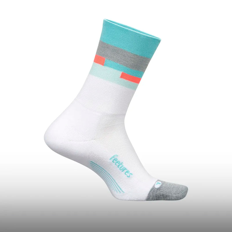 Feetures Elite Light Cushion Mini Crew Aquatic White