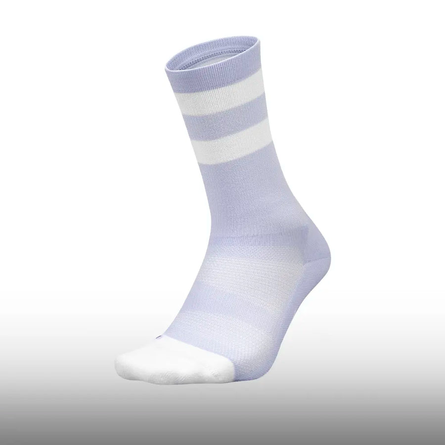 Feetures Elite Light Cushion Mini Crew Lilac High Top Stripe